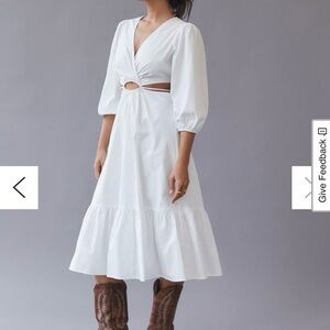 ASTR the Label white cotton midi dress NWT